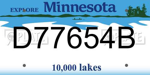 D77654B Minnesota License Plate