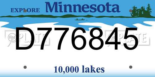 D776845 Minnesota License Plate