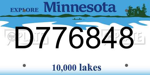 D776848 Minnesota License Plate