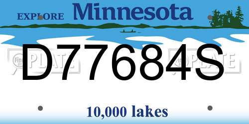 D77684S Minnesota License Plate