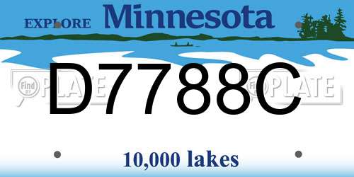 D7788C Minnesota License Plate