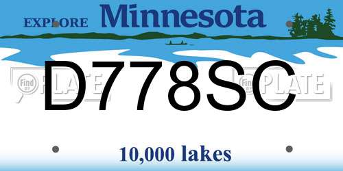 D778SC Minnesota License Plate