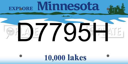D7795H Minnesota License Plate