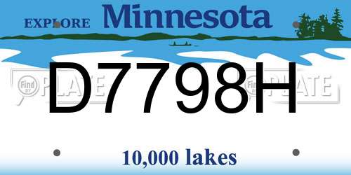D7798H Minnesota License Plate