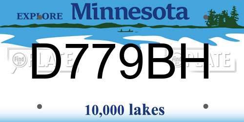D779BH Minnesota License Plate