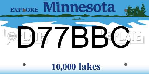 D77BBC Minnesota License Plate