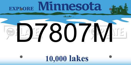 D7807M Minnesota License Plate