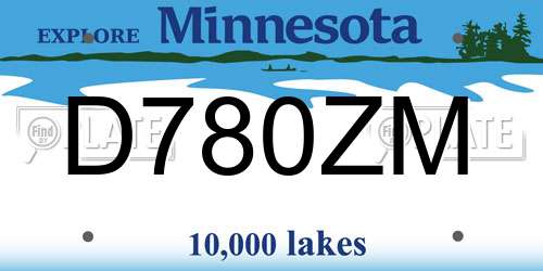 D780ZM Minnesota License Plate