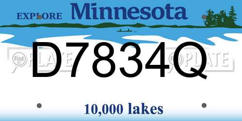 D7834Q Minnesota License Plate