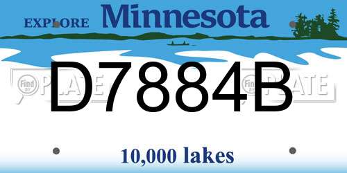 D7884B Minnesota License Plate