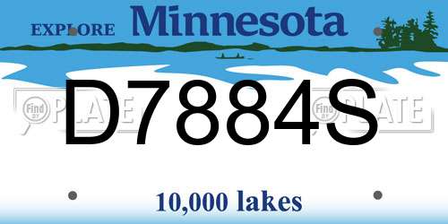 D7884S Minnesota License Plate