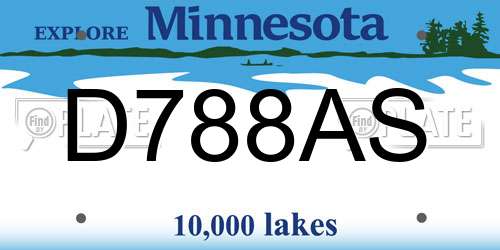 D788AS Minnesota License Plate