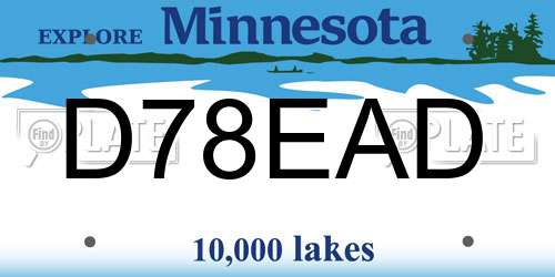 D78EAD Minnesota License Plate