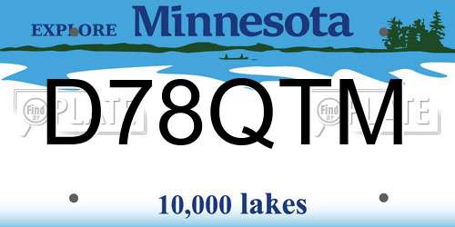D78QTM Minnesota License Plate