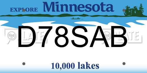 D78SAB Minnesota License Plate