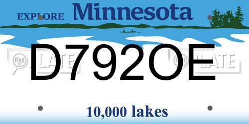 D792OE Minnesota License Plate