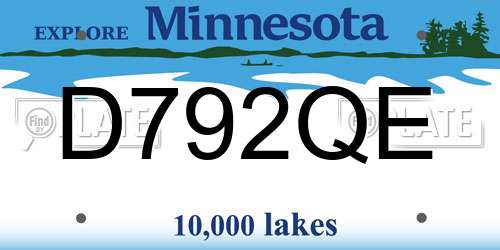 D792QE Minnesota License Plate