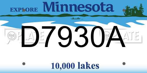 D7930A Minnesota License Plate
