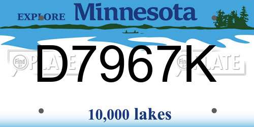 D7967K Minnesota License Plate
