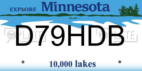 D79HDB Minnesota License Plate