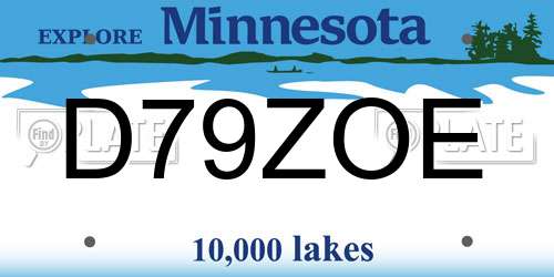 D79ZOE Minnesota License Plate
