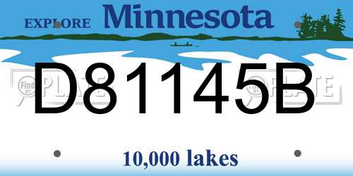 D81145B Minnesota License Plate