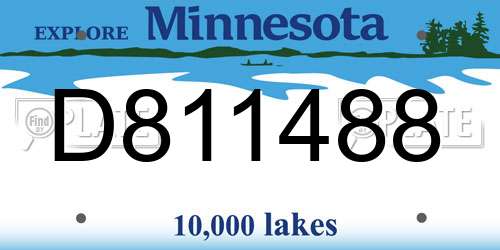 D811488 Minnesota License Plate
