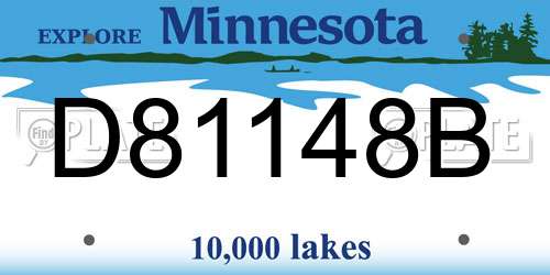 D81148B Minnesota License Plate