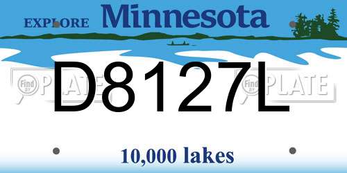 D8127L Minnesota License Plate