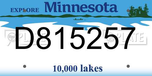 D815257 Minnesota License Plate