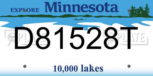 D81528T Minnesota License Plate