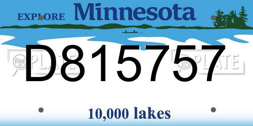 D815757 Minnesota License Plate