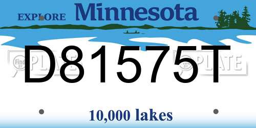 D81575T Minnesota License Plate