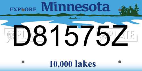 D81575Z Minnesota License Plate