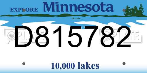 D815782 Minnesota License Plate