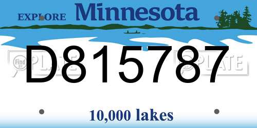 D815787 Minnesota License Plate