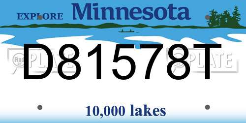 D81578T Minnesota License Plate