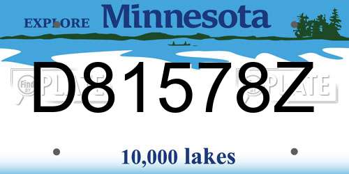 D81578Z Minnesota License Plate