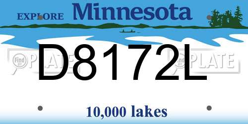 D8172L Minnesota License Plate