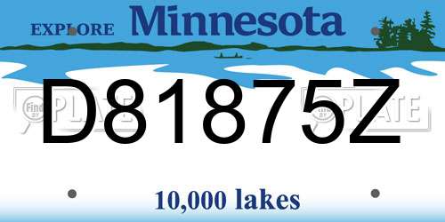 D81875Z Minnesota License Plate