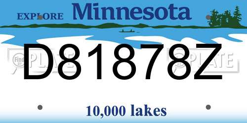 D81878Z Minnesota License Plate