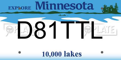 D81TTL Minnesota License Plate