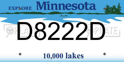 D8222D Minnesota License Plate