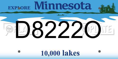 D8222O Minnesota License Plate