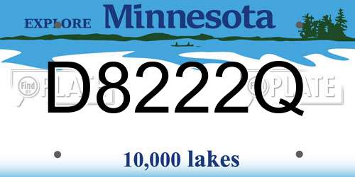 D8222Q Minnesota License Plate