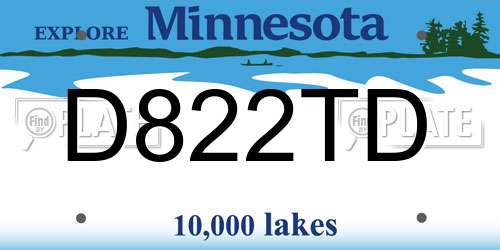 D822TD Minnesota License Plate