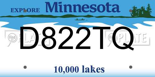 D822TQ Minnesota License Plate