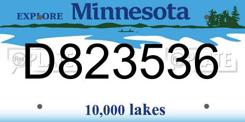 D823536 Minnesota License Plate