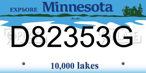D82353G Minnesota License Plate