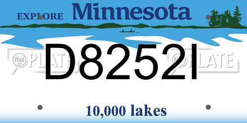 D8252I Minnesota License Plate